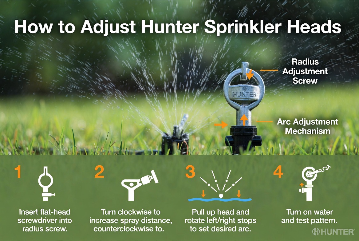 how to adjust hunter sprinkler heads