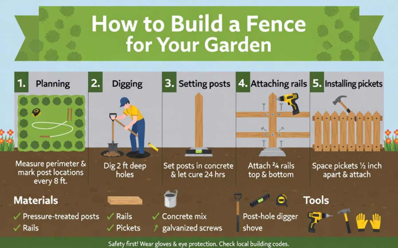 how to build fence for garden