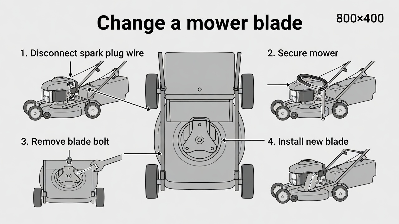 how to change a lawn mower blade