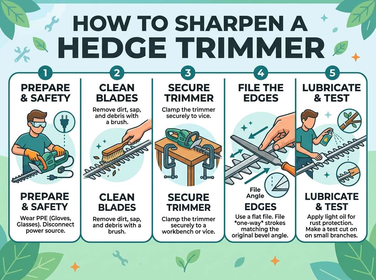 How to Sharpen Hedge Trimmer