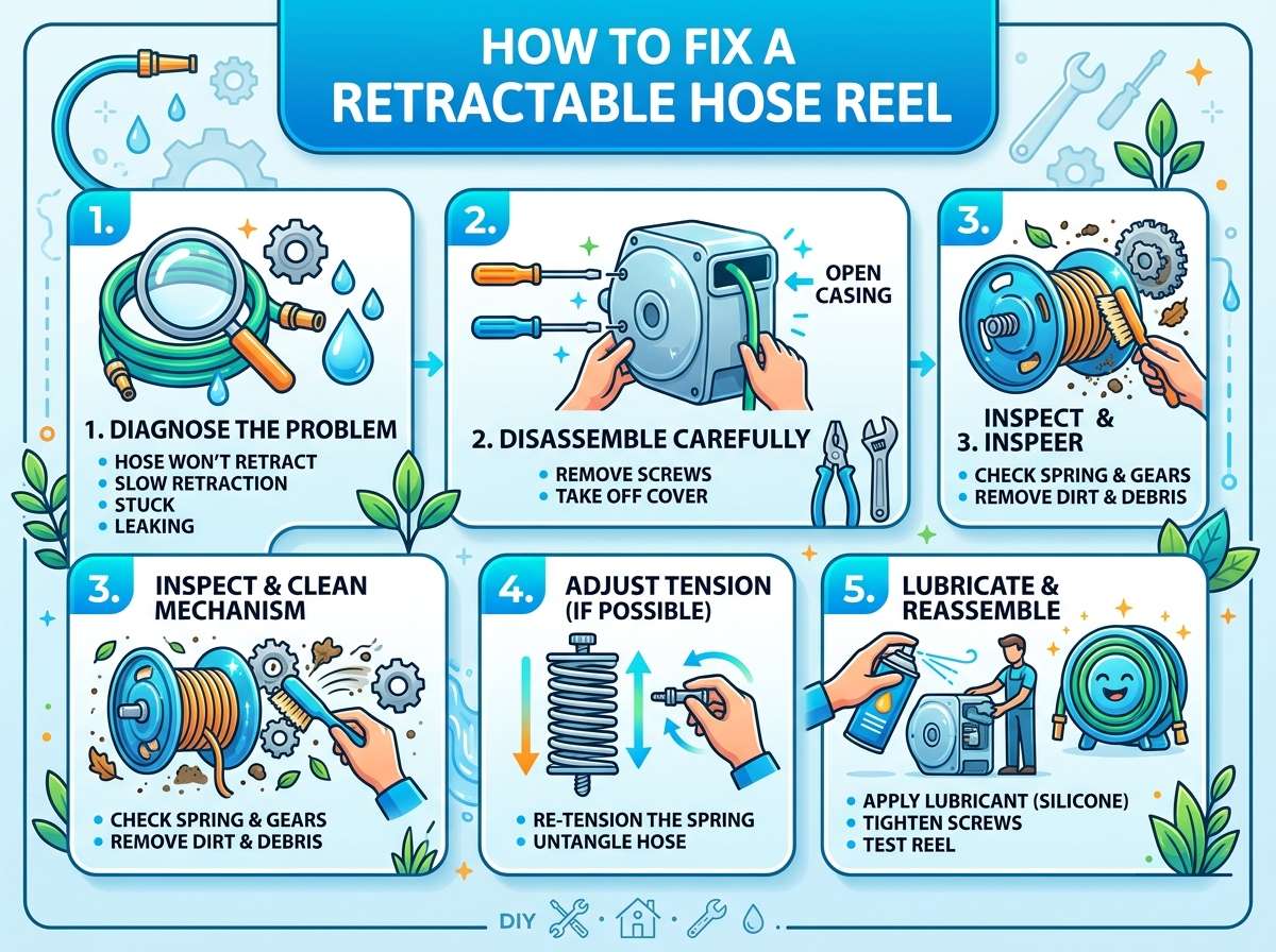How to Fix a Retractable Hose Reel