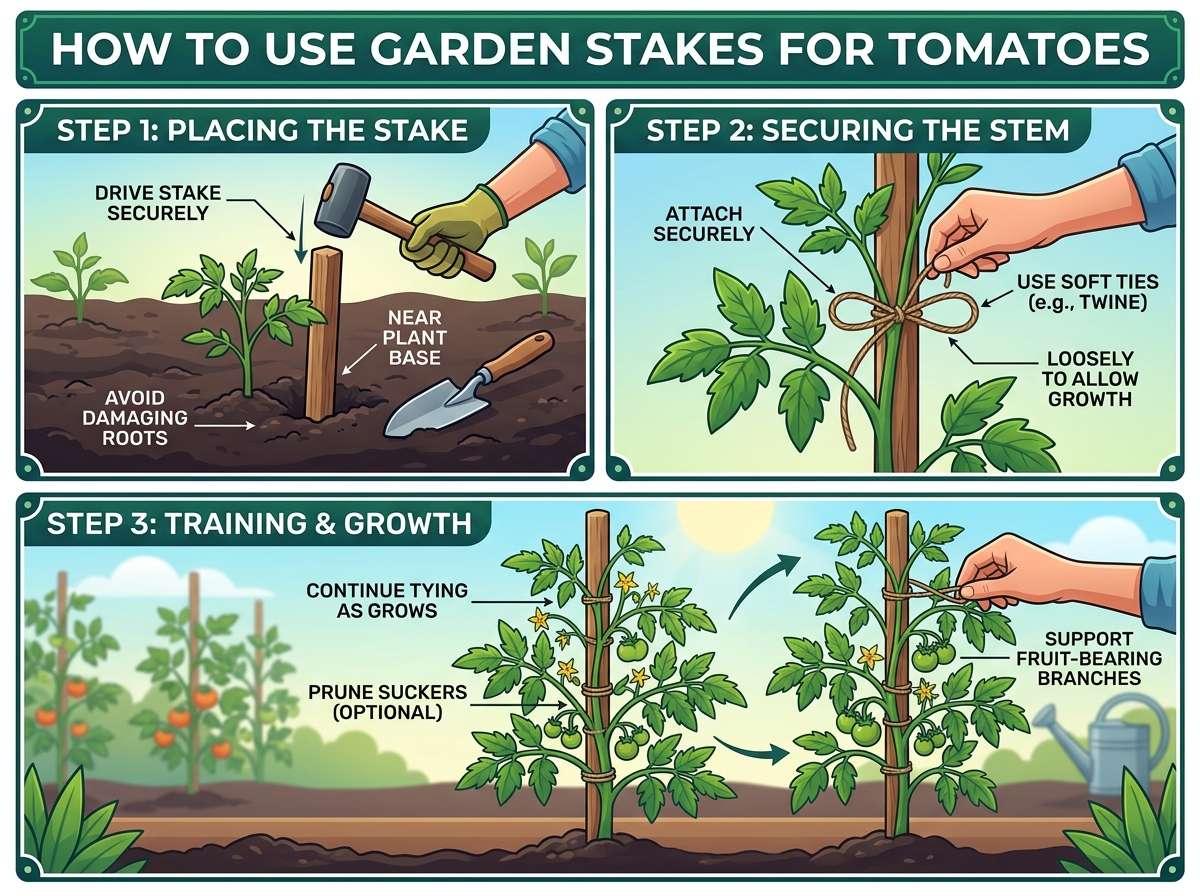 How to Use Garden Stakes for Tomatoes