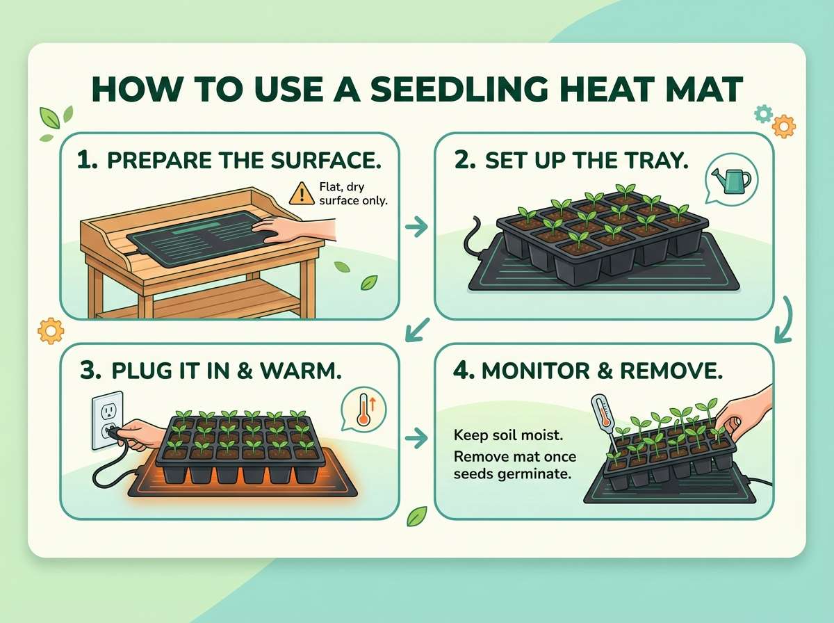 how to use seedling heat mat