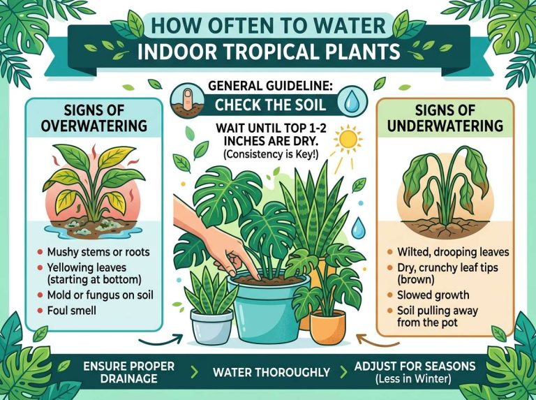 How Often to Water Indoor Tropical Plants