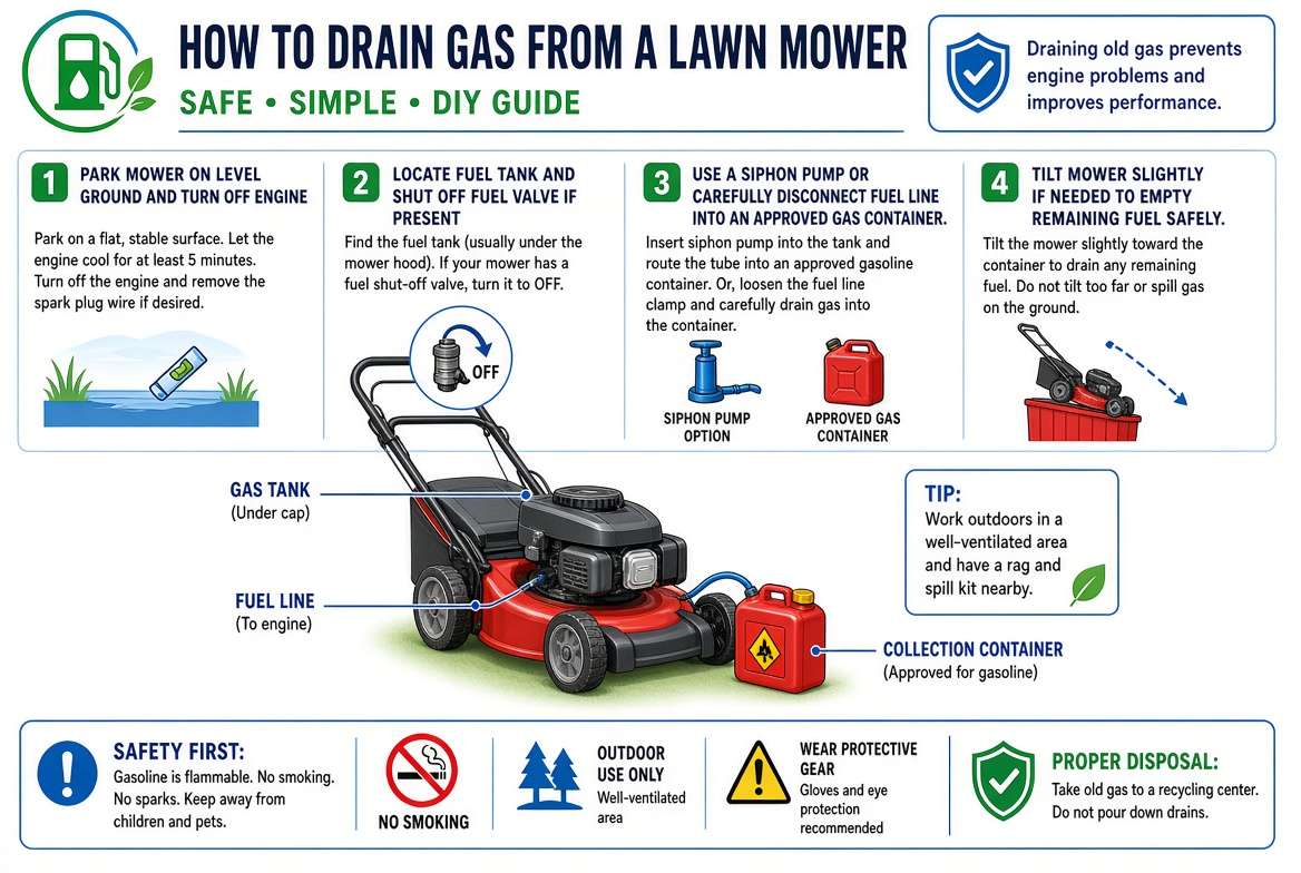 How to Drain Gas From a Lawn Mower