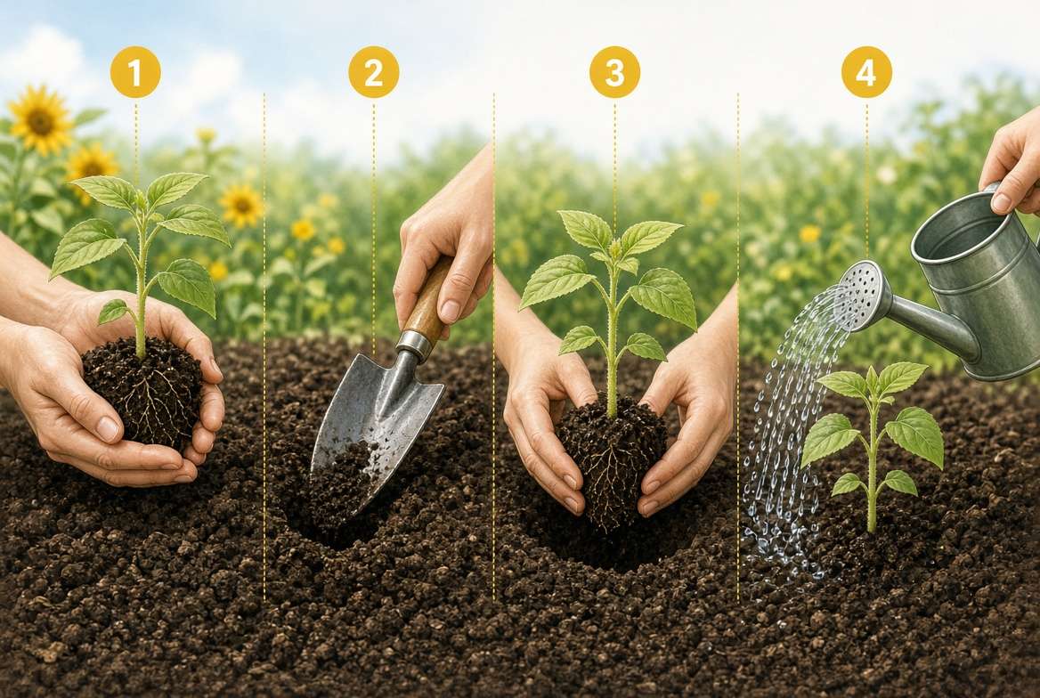 How to Plant a Sunflower Seedling